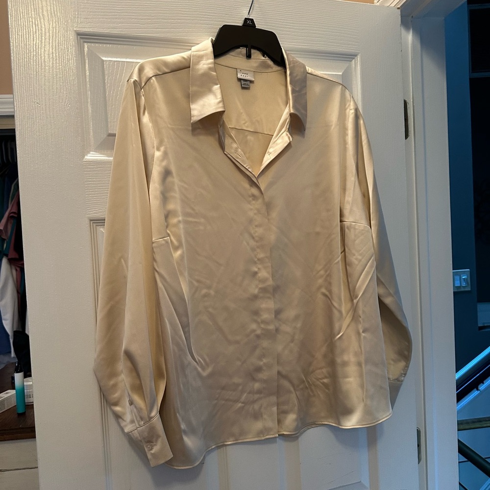 Silk like button down